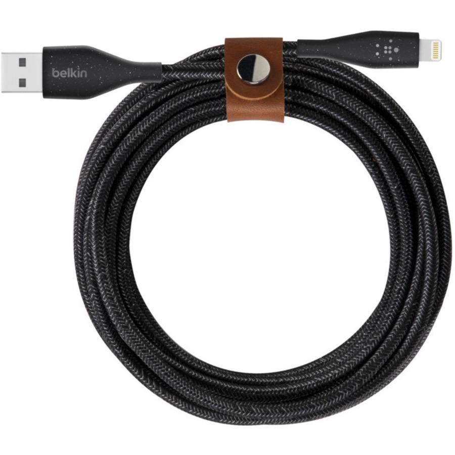 Belkin Duratek Plus Lightning To Usb A Cable With Strap 6 Ft Lightning Usb Data Transfer Cable For Iphone Ipad Ipad Pro First End 1 X Type A