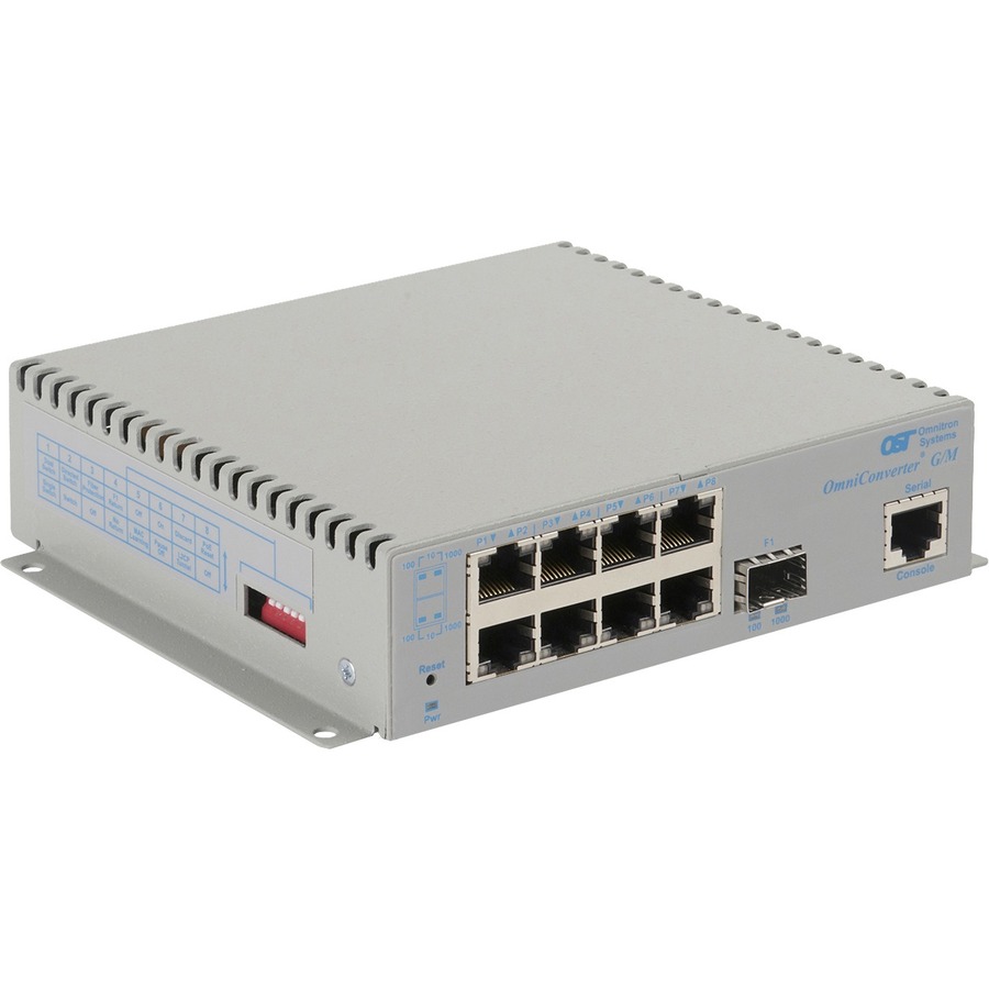 Omnitron Systems OmniConverter Managed Gigabit PoE+, SFP, RJ-45, Ethernet Fiber Switch
