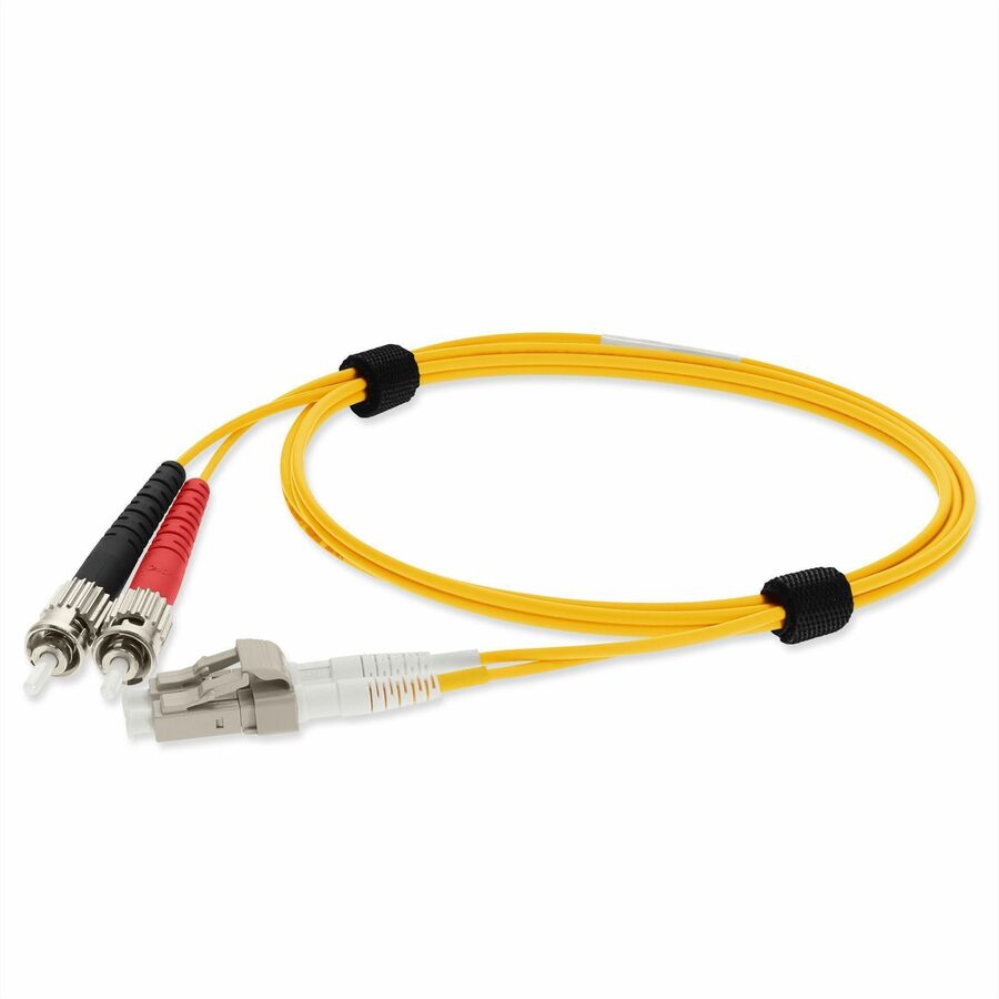 AddOn 1m ST to LC Yellow OM1 Duplex OFNP (Plenum-Rated) MMF (Multi Mode) Fiber Patch Cable, 62.5/125