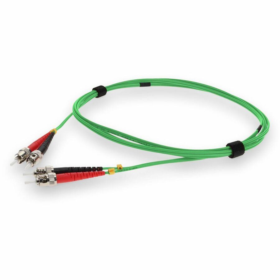 AddOn 3m ST to ST Green OM1 Duplex OFNP (Plenum-Rated) MMF (Multi Mode) Fiber Patch Cable, 62.5/125