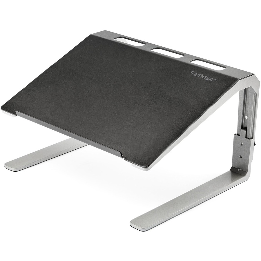 StarTech Adjustable Laptop Stand - Heavy Duty Steel & Aluminum - 3 Height Settings - Tilted - Ergonomic Laptop Riser for Desk (LTSTND)