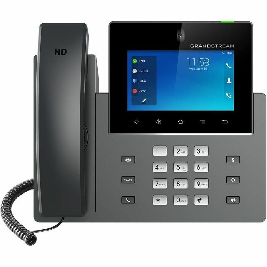 Grandstream GXV3350 IP Phone - Corded - Corded/Cordless - Bluetooth, Wi-Fi - 6 Multiple Conferencing - Built-in Camera - Stand Mountable