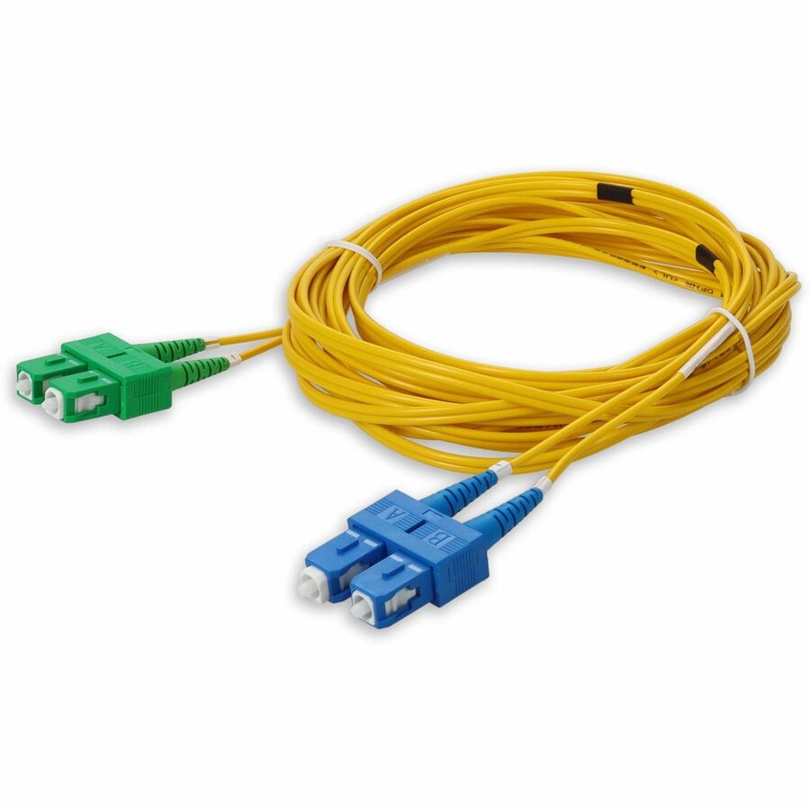 AddOn 6m ASC to SC Yellow OS2 Duplex Microboot, Snagless OFNR (Riser-Rated) SMF (Single Mode) Fiber Patch Cable, 9/125