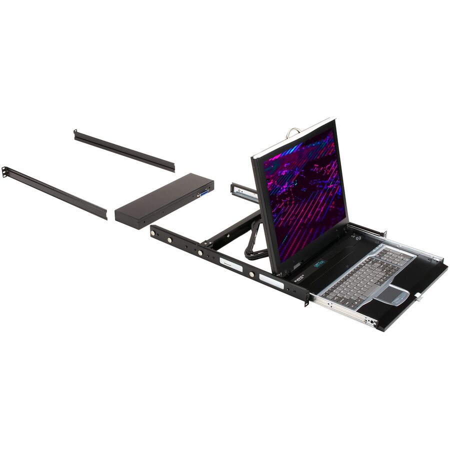Black Box ServTray KVM LCD Console Tray and Switch - 19" , 8-Port, Single-Rail, VGA, PS/2