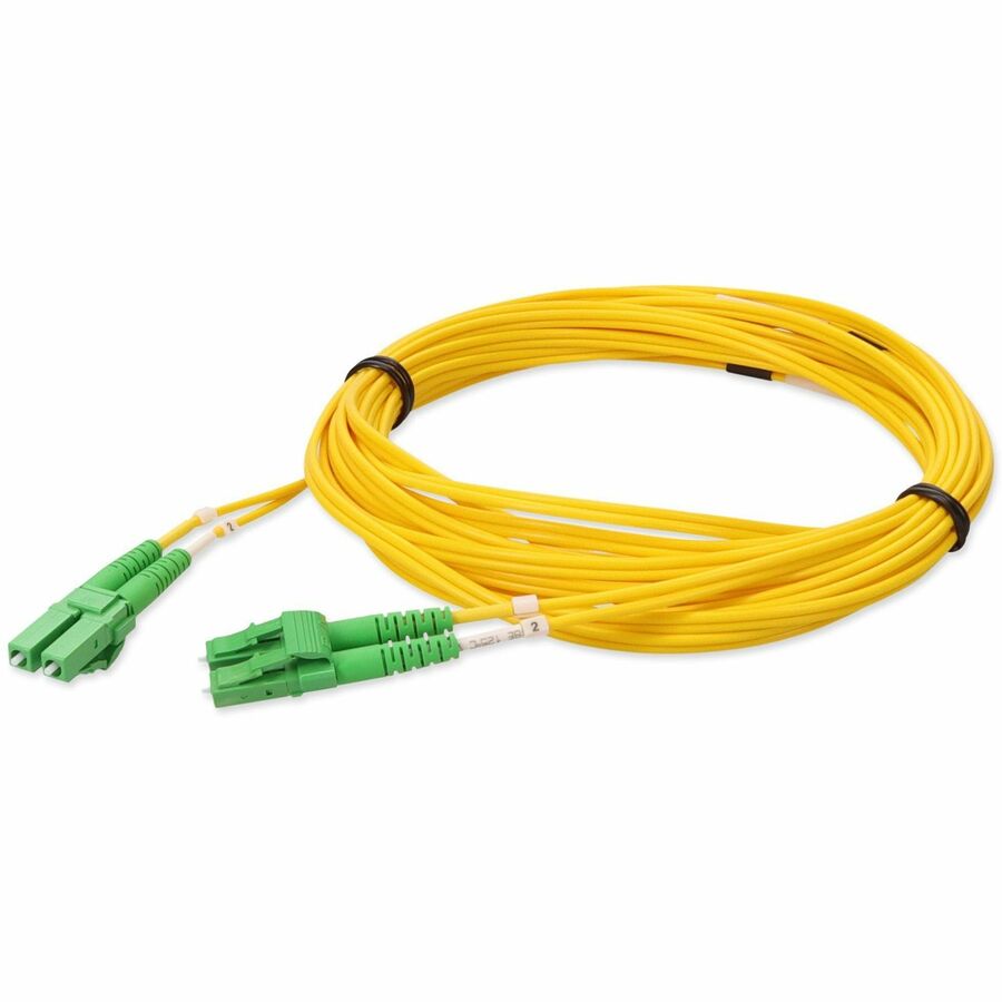 AddOn 8m ALC to ALC Yellow OS2 Duplex Microboot, Snagless OFNR (Riser-Rated) SMF (Single Mode) Fiber Patch Cable, 9/125