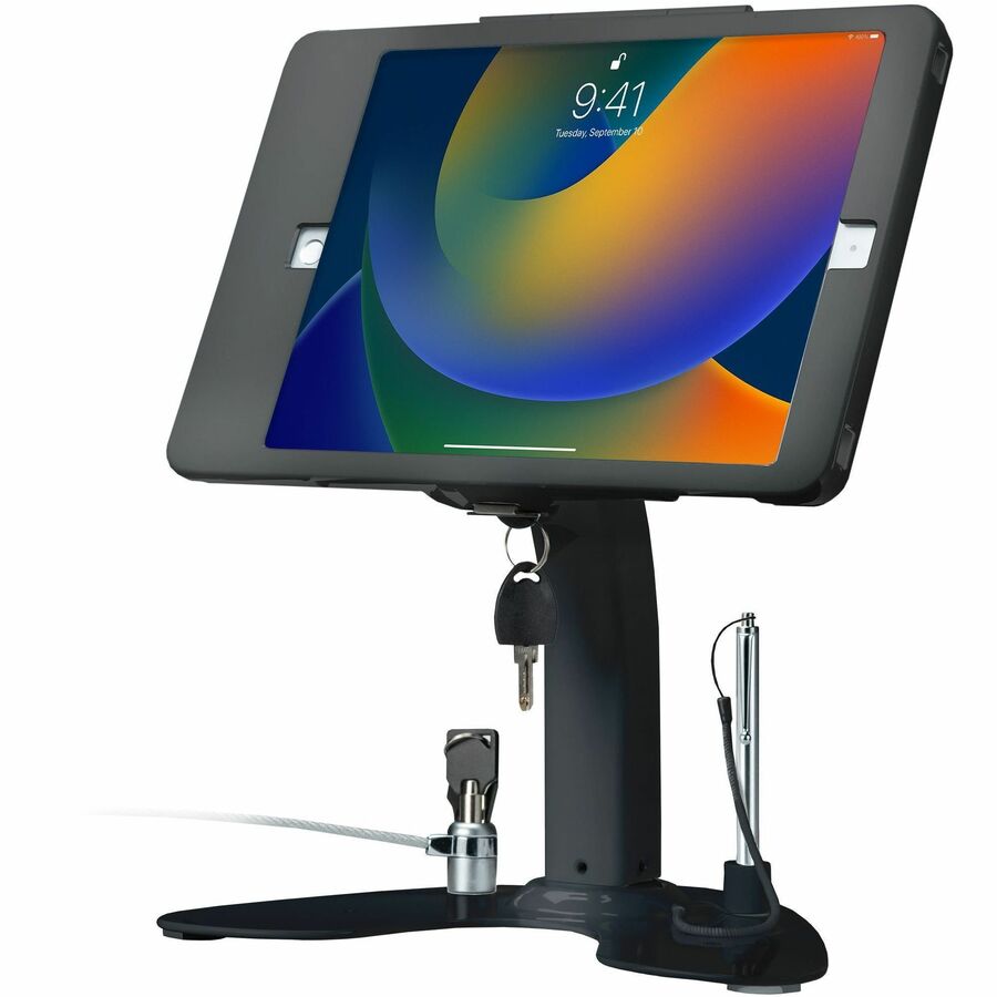 CTA Digital Dual Security Kiosk Stand with Locking Case and Cable for iPad 10.2 (Gen. 7), iPad Air 3 and iPad Pro 10.5 (Black)