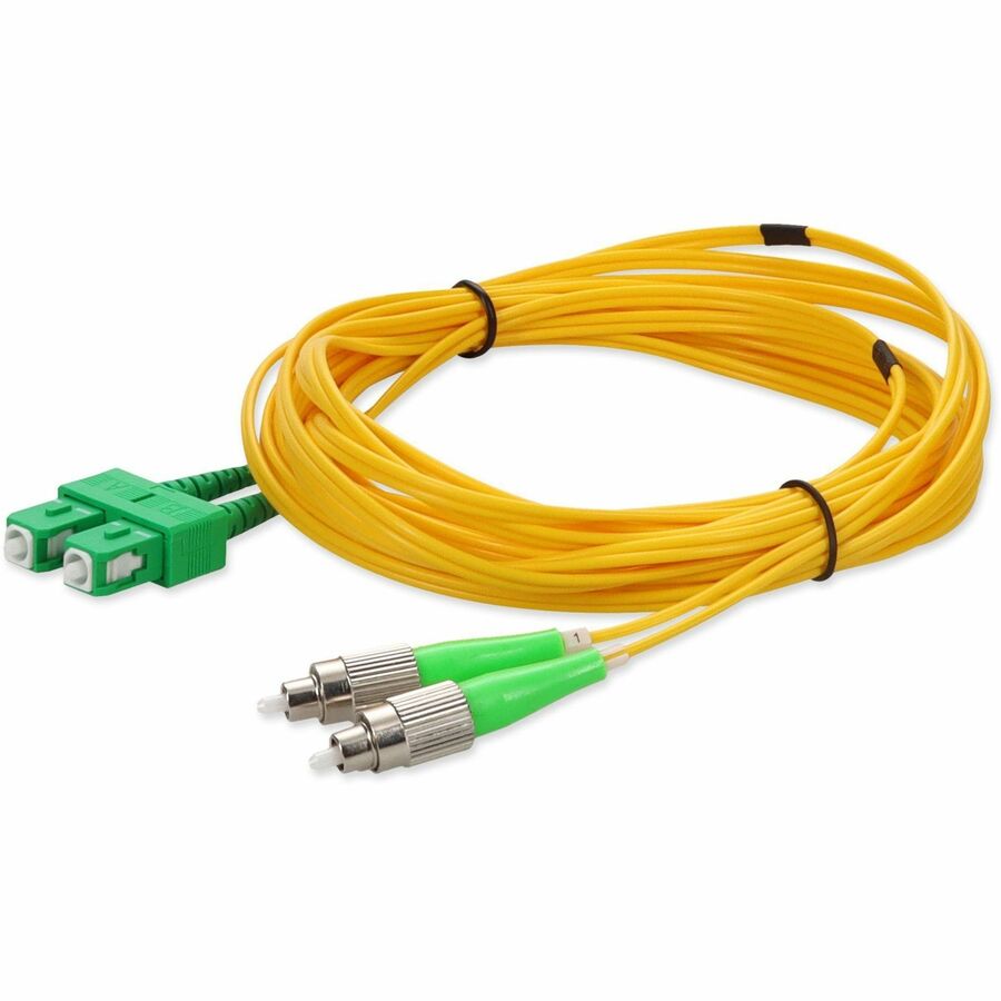 AddOn 5m ASC to AFC Yellow OS2 Duplex OFNR (Riser-Rated) SMF (Single Mode) Fiber Patch Cable, 9/125