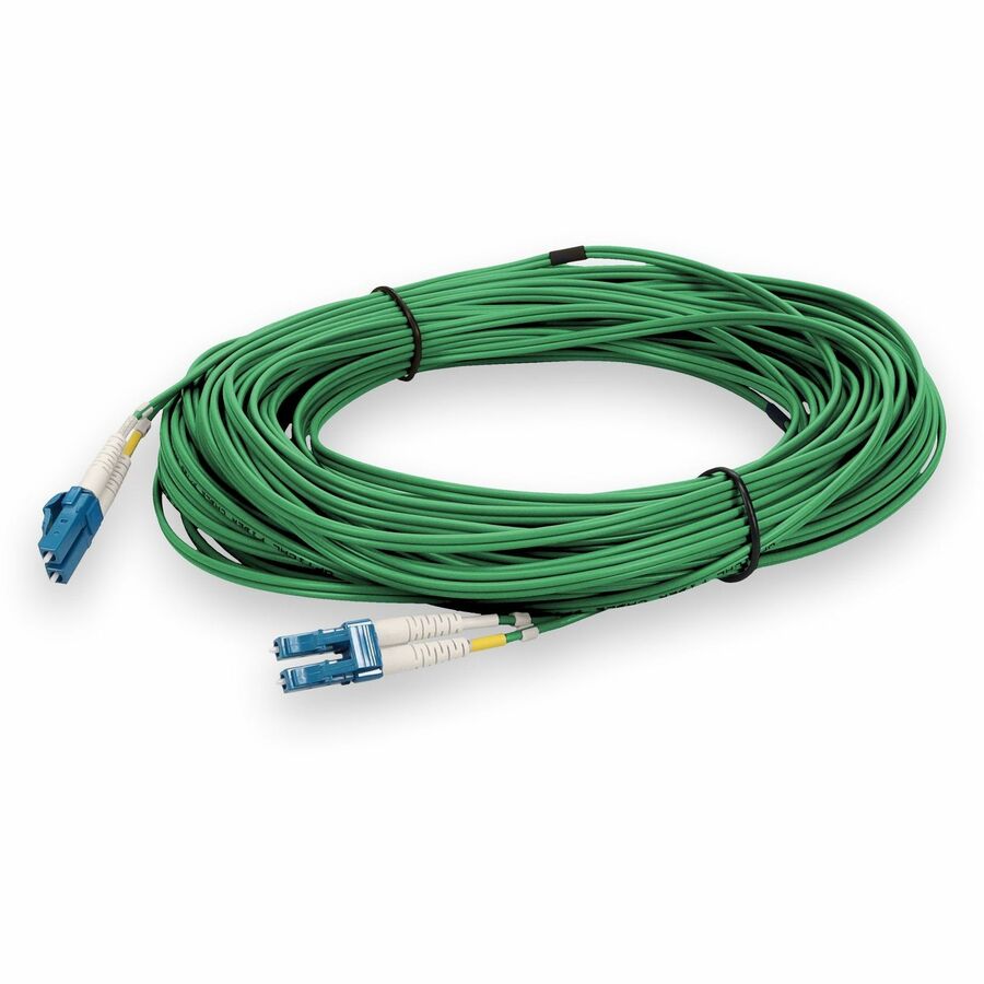 AddOn 40m LC to LC Green OS2 Duplex OFNR (Riser-Rated) SMF (Single Mode) Fiber Patch Cable, 9/125