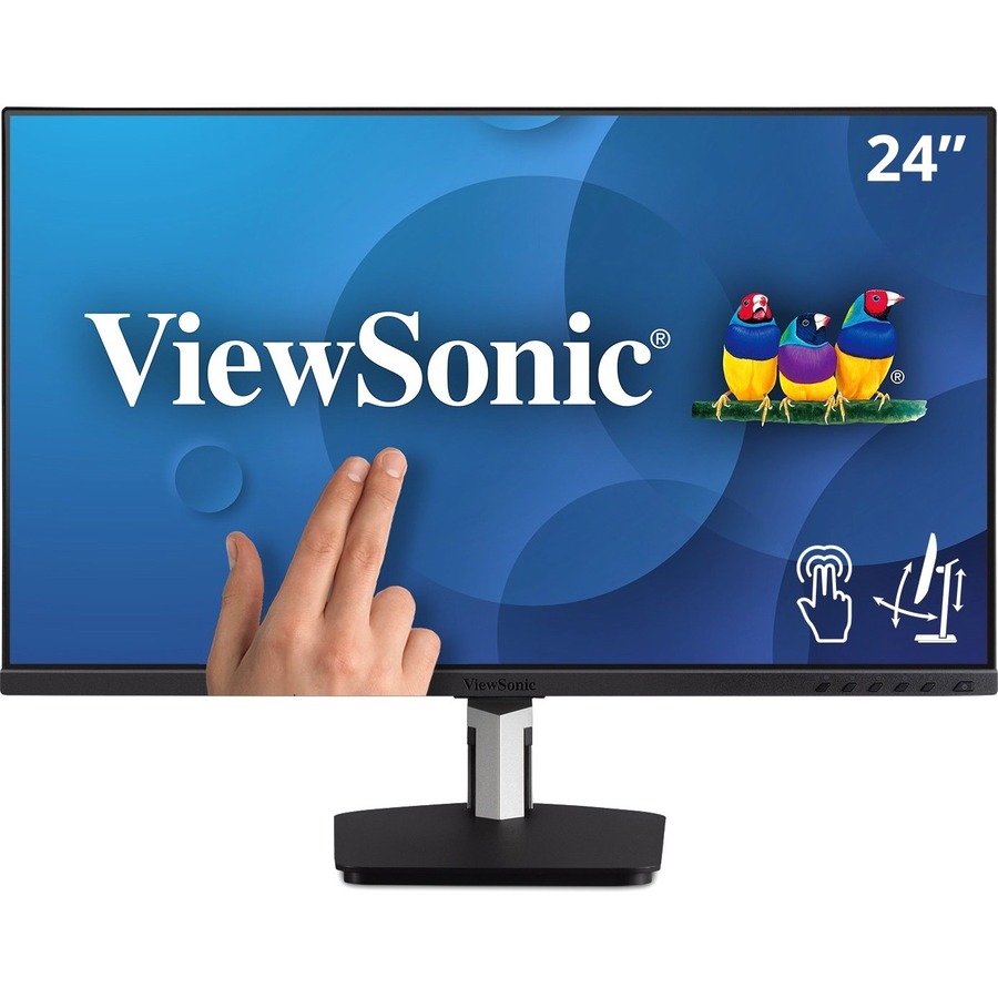 ViewSonic TD2455 24 Inch 1080p Touch Screen Monitor, 10-Point Multi-Touch IPS for Collaborative Offices, USB-C with Daisy Chain, Advanced Ergonomics, HDMI, DisplayPort Out