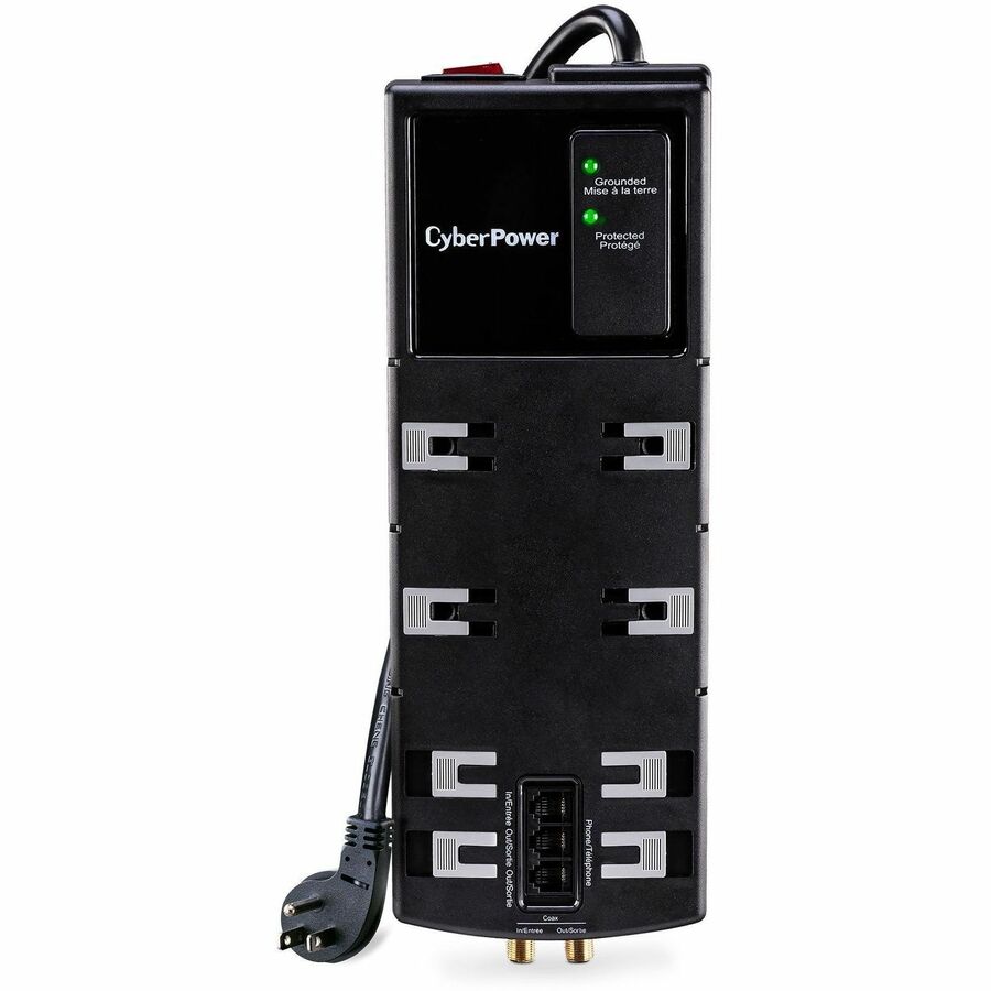 CyberPower HT812TC Home and Office 8 - Outlet Surge Protector with 4350 J Surge Suppression