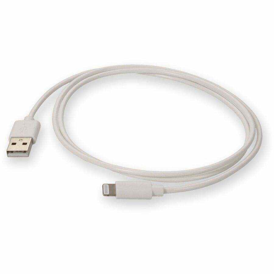 AddOn 1m Apple Computer® Compatible USB A 2.0 Male to Lightning Male White Cable