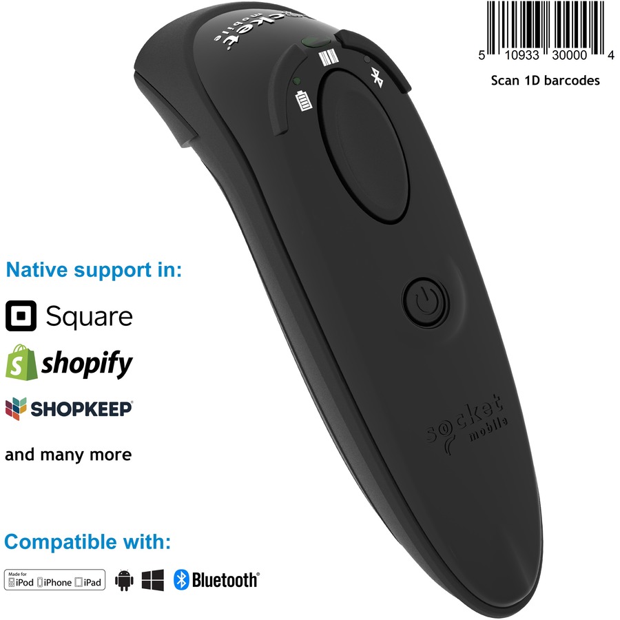 Socket Mobile DuraScan® D730, Laser Barcode Scanner, Black