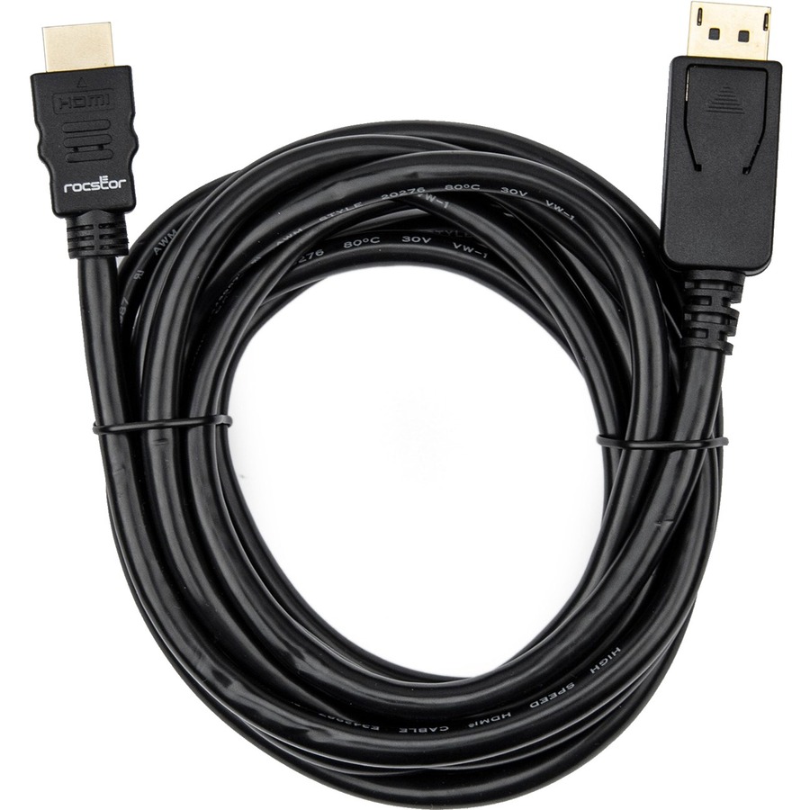 Rocstor Premium DisplayPort® to HDMI converter cable M/M- 10 ft (3m) - 4K