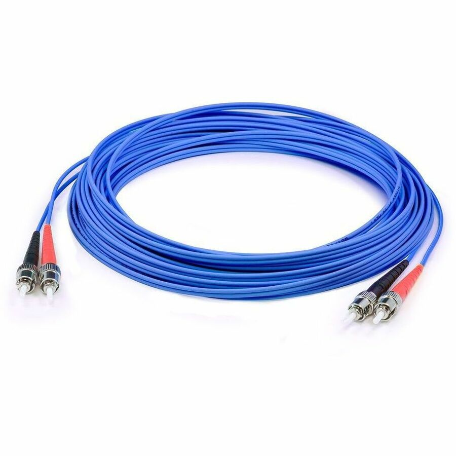 AddOn 20m ST to ST Blue OM1 Duplex OFNR (Riser-Rated) MMF (Multi Mode) Fiber Patch Cable, 62.5/125
