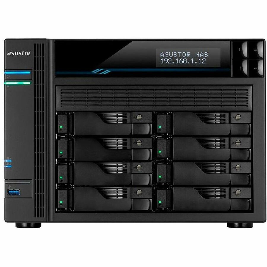 Asustor Lockerstor 8 AS6508T - 8 Bay NAS, 2.1GHz Quad-Core, 2 M.2 NVMe SSD Slot, 10GbE Port, 2.5GbE Port, 8GB RAM DDR4, Enterprise Network Attached Storage (Diskless)