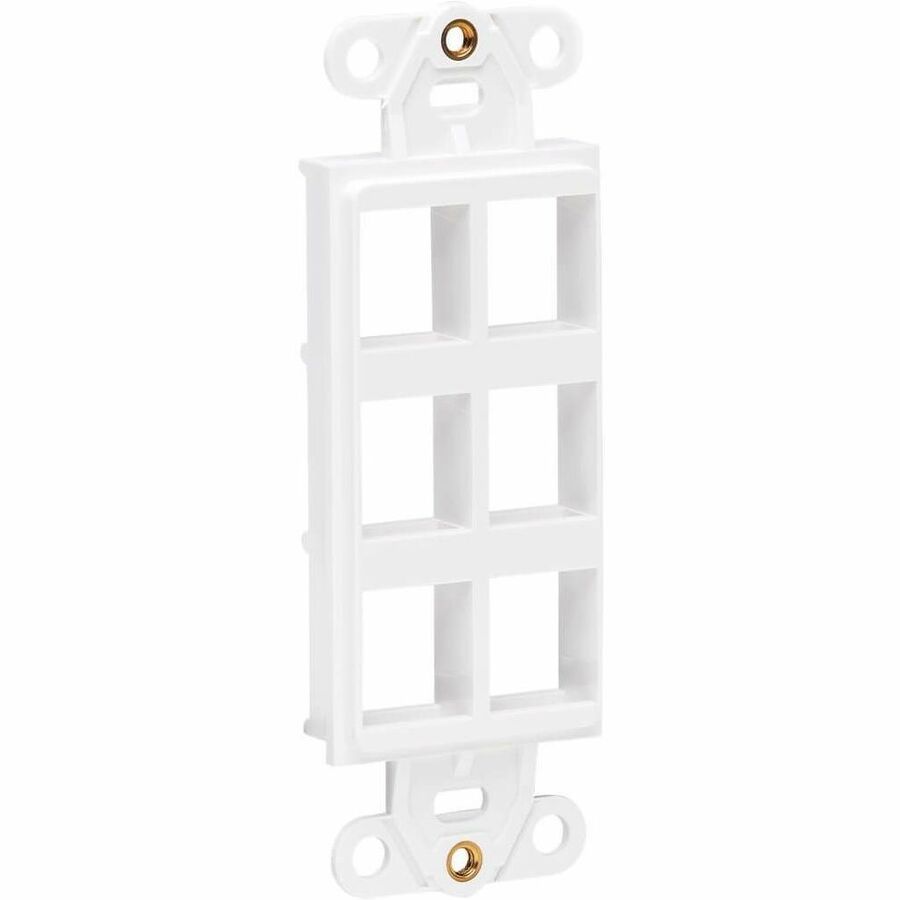 Tripp Lite Center Plate Insert, Decora Style - Vertical, 6 Ports - 6 x Total Number of Socket(s) - White - Acrylonitrile Butadiene Styrene (ABS) - TAA Compliant