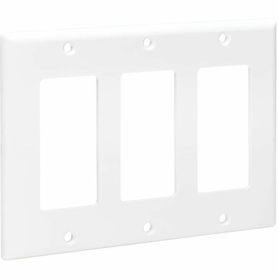 Eaton Tripp Lite Series Triple-Gang Faceplate, Decora Style - Vertical, White, TAA