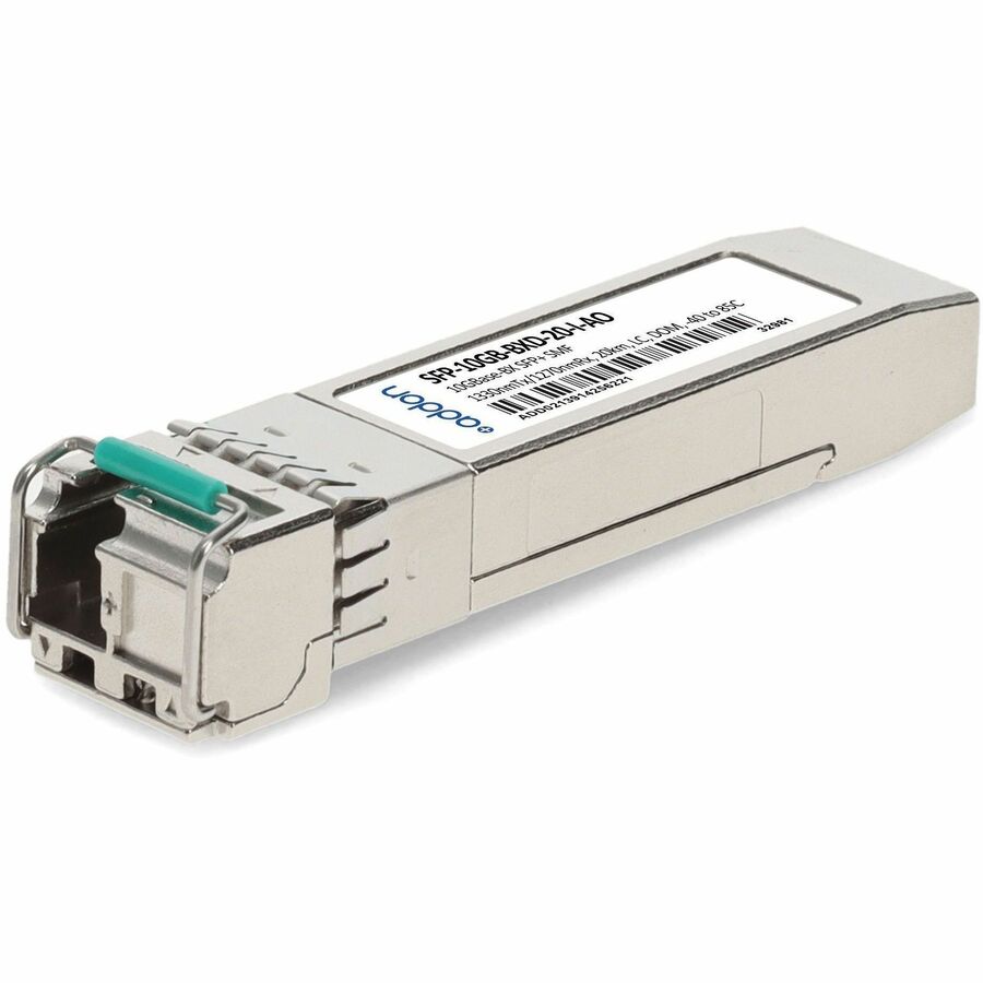 AddOn MSA and TAA 10GBase-BX SFP+ Transceiver (SMF, 1330nmTx/1270nmRx, 20km, LC, DOM, -40 to 85C)