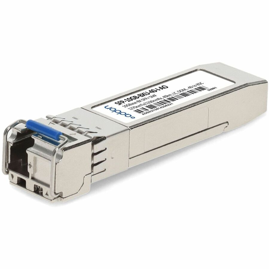 AddOn MSA and TAA 10GBase-BX SFP+ Transceiver (SMF, 1270nmTx/1330nmRx, 40km, LC, DOM, -40 to 85C)