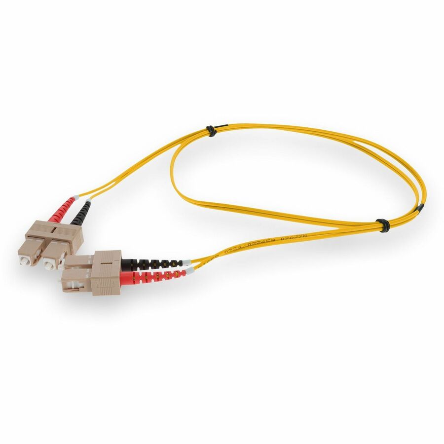 AddOn 2m SC to SC Yellow OM4 Duplex OFNR (Riser-Rated) MMF (Multi Mode) Fiber Patch Cable, 50/125
