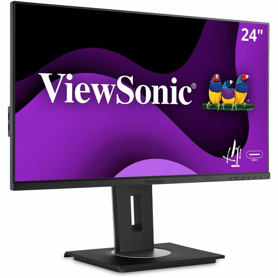 ViewSonic VG2456 24 Inch 1080p Monitor, IPS Display with 60W USB-C for Smooth Home and Office Productivity, Full Ergonomic Adjustability, RJ45, HDMI, and DisplayPort Inputs