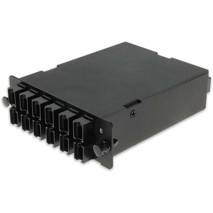 AddOn 4-Bay Cassette 6x 24-Fiber MPO In, 12x 12-Fiber MPO Out, Multi-mode Duplex OM4 - MPO type A
