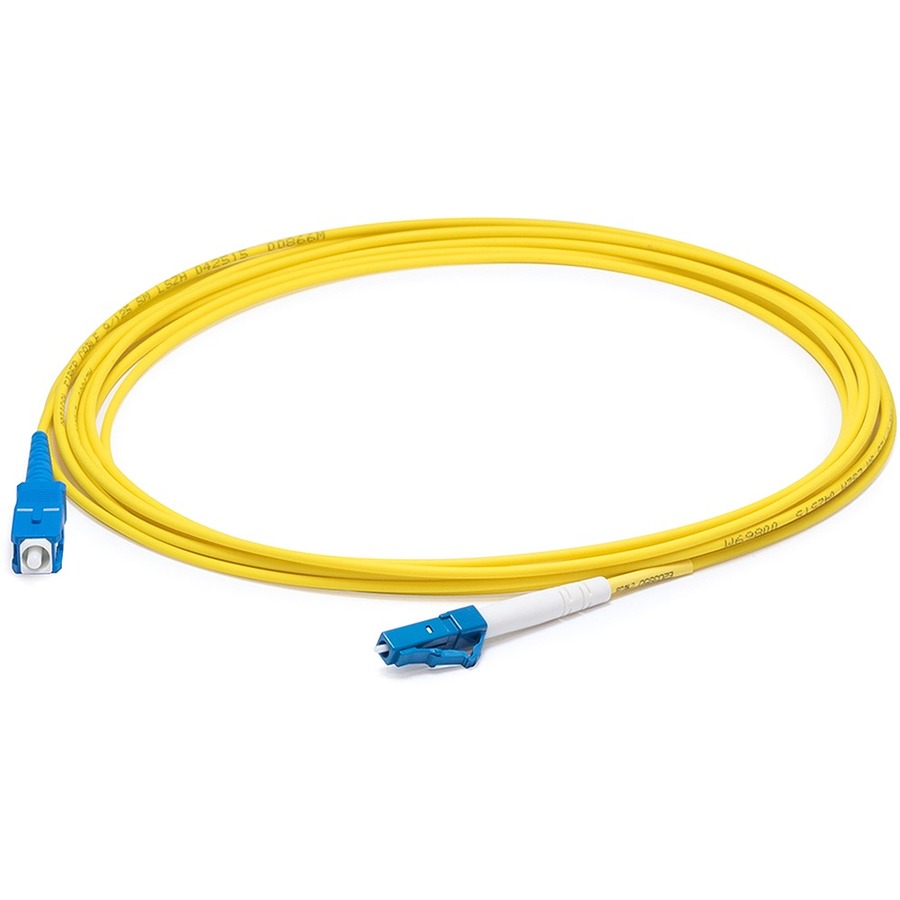 AddOn 97m SC to LC Yellow OS2 Simplex OFNP (Plenum-Rated) SMF Fiber Patch Cable
