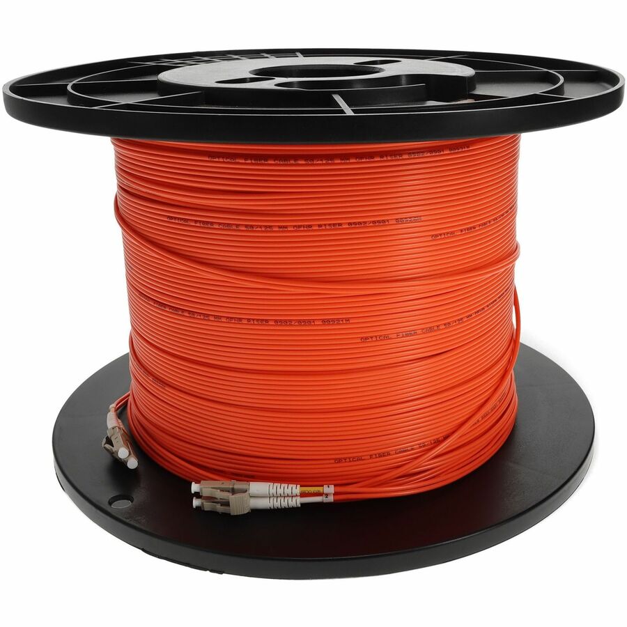 AddOn 60m LC to LC Orange OM2 Duplex OFNR (Riser-Rated) MMF (Multi Mode) Fiber Patch Cable, 50/125