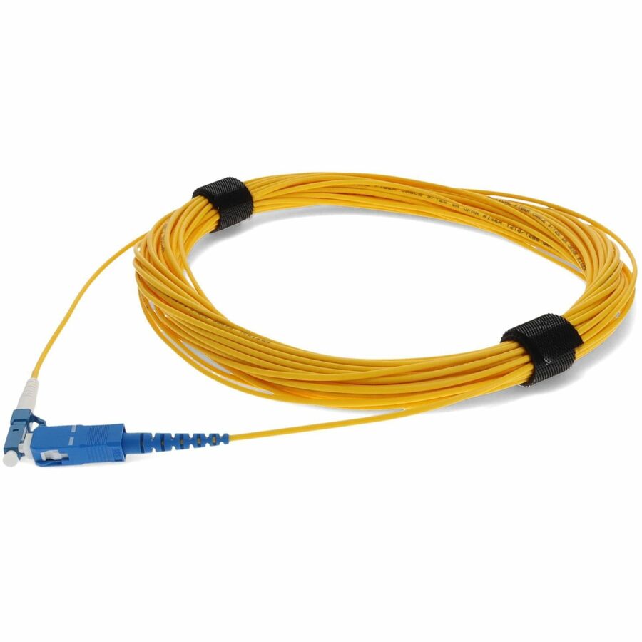 AddOn 44m SC to LC Yellow OS2 Simplex OFNR (Riser-Rated) SMF (Single Mode) Fiber Patch Cable, 9/125