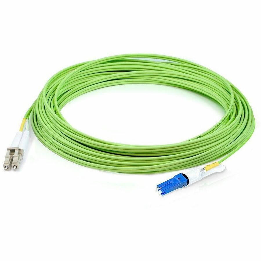 AddOn 2m CS to LC Lime Green OM5 Duplex OFNR (Riser-Rated) MMF (Multi Mode) Fiber Patch Cable, 50/125