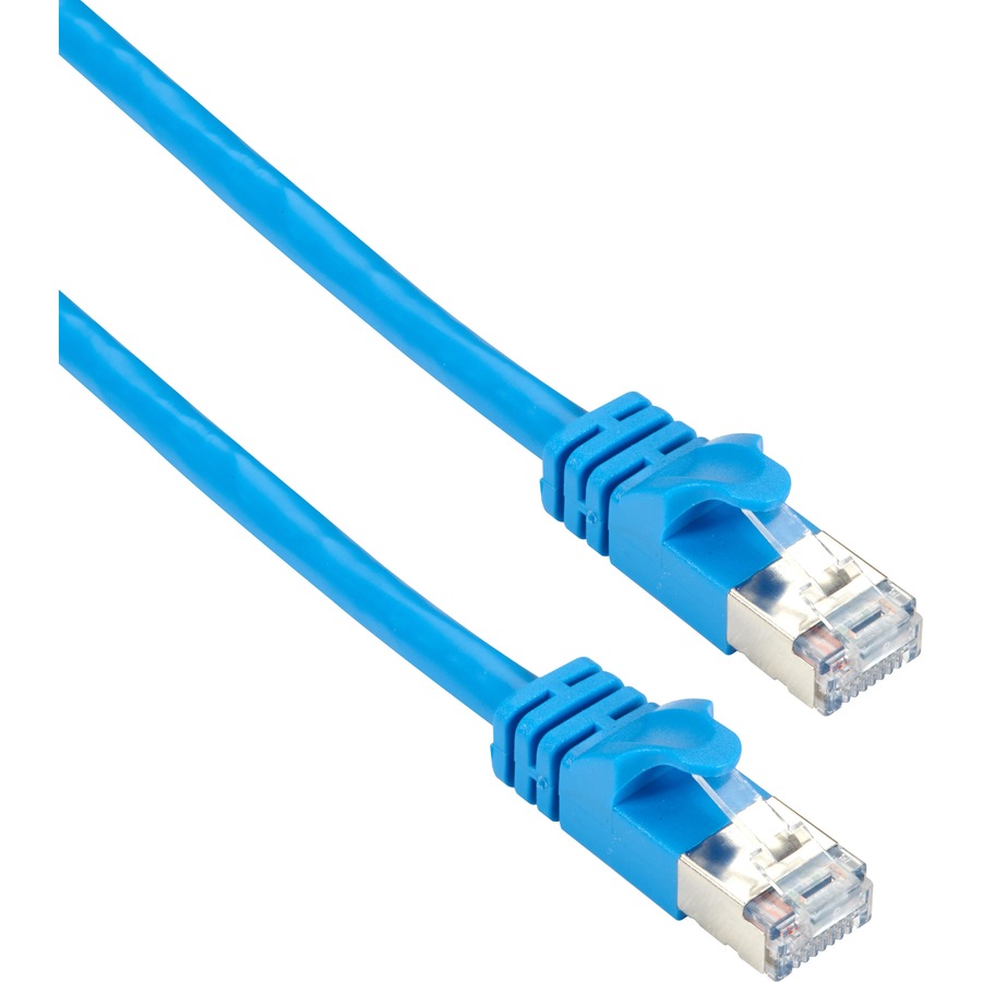 Black Box CAT6A 500-MHz STR Patch CBL Slim Molded Snagless Boot - F/UTP, CM PVC, BL, 25FT
