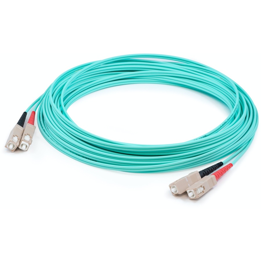 AddOn 47m SC to SC Aqua OM4 Duplex LSZH Fiber Patch Cable