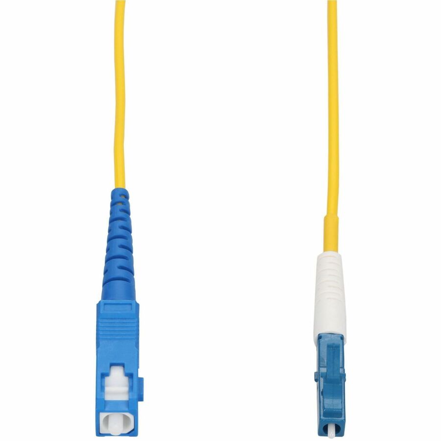 AddOn 1m SC to LC Yellow OS2 Simplex Microboot, Snagless OFNR (Riser-Rated) SMF (Single Mode) Fiber Patch Cable, 9/125