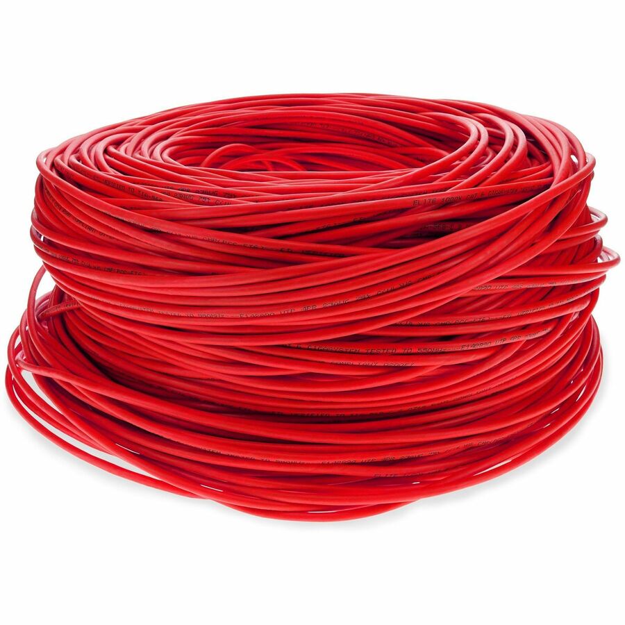 AddOn 1000ft Non-Terminated Red CAT6 PVC Solid Bulk Cable CAT 6