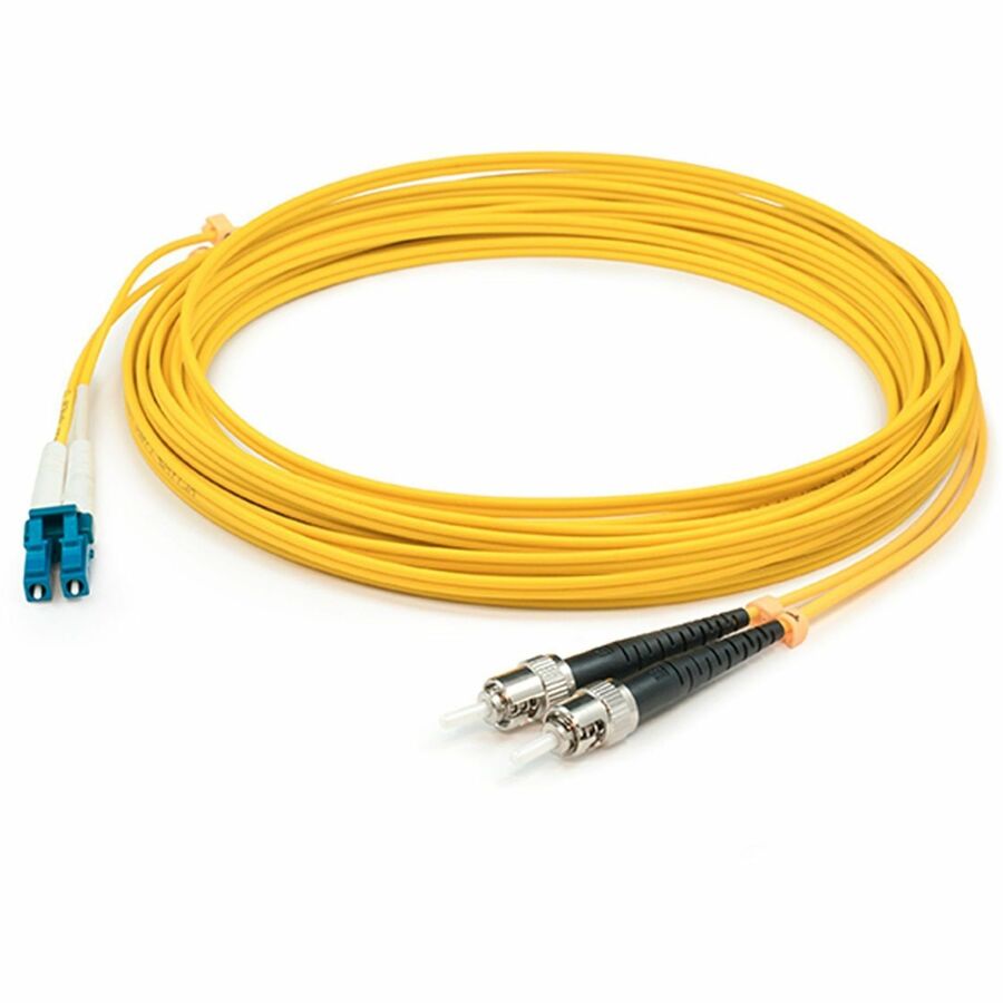 AddOn 10m ST to LC Yellow OS2 Duplex LSZH SMF (Single Mode) Fiber Patch Cable, 9/125