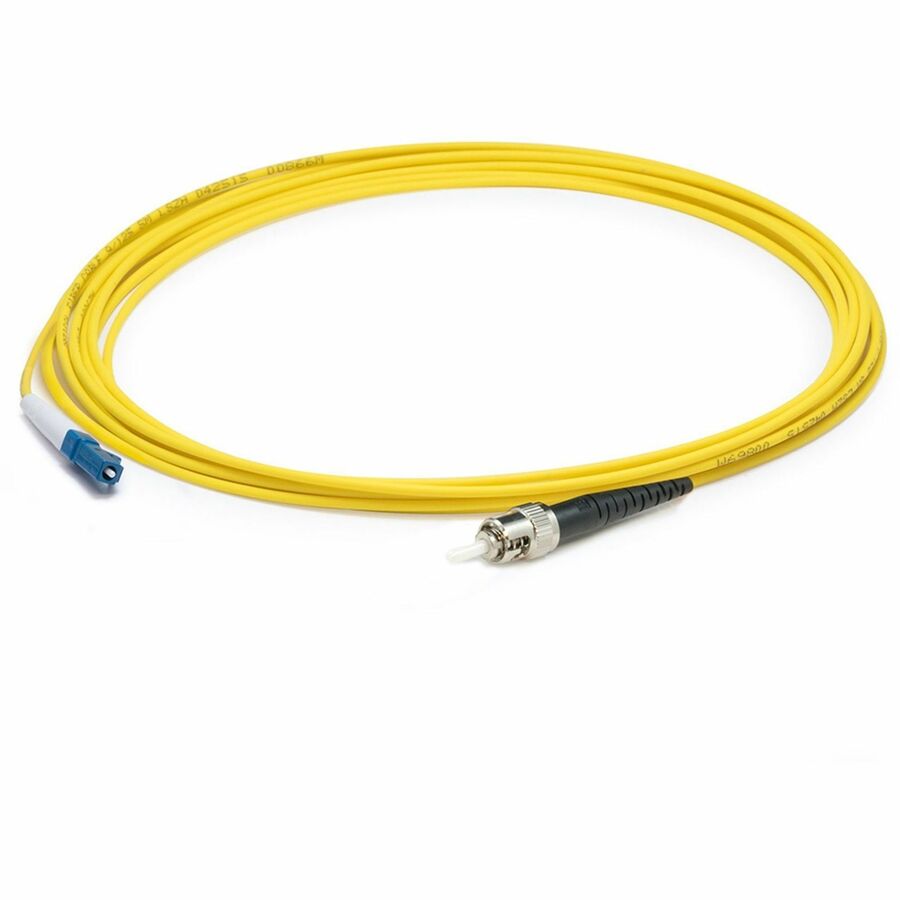AddOn 11m ST to LC Yellow OS2 Simplex OFNR (Riser-Rated) SMF (Single Mode) Fiber Patch Cable, 9/125