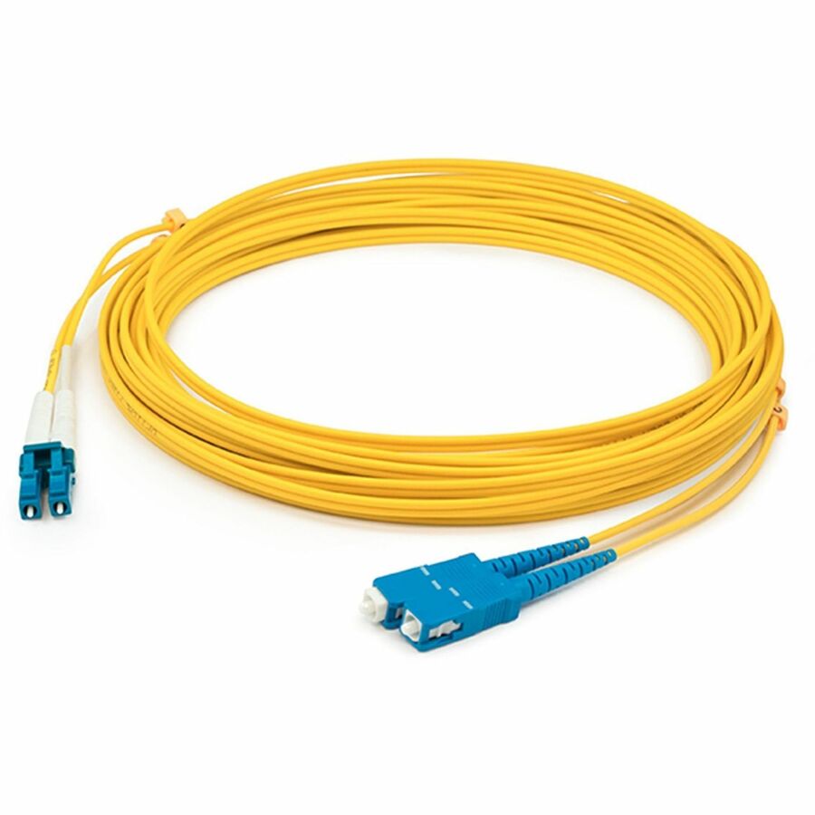 AddOn 23m SC to LC Yellow OS2 Duplex LSZH SMF (Single Mode) Fiber Patch Cable, 9/125