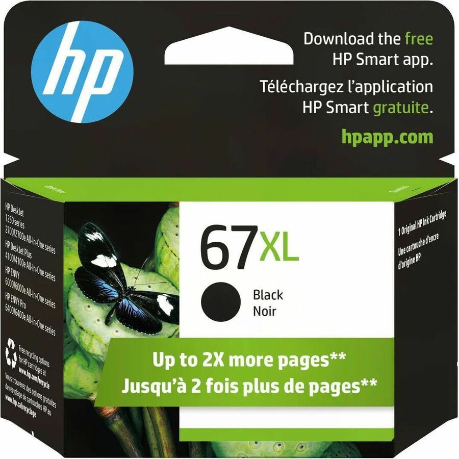 HP 67XL Original High Yield Inkjet Ink Cartridge - Black - 1 Pack