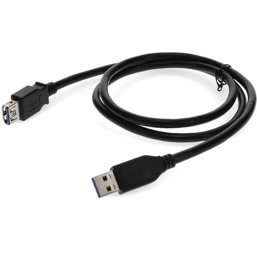 AddOn 6ft USB A 3.0 Male to USB A 3.0 Female Black Extension Cable