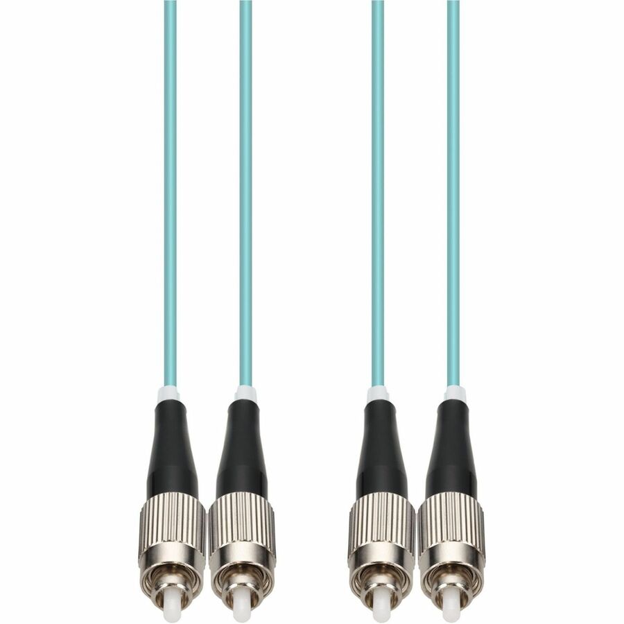 AddOn 4m FC to FC Aqua OM4 Duplex OFNR (Riser-Rated) MMF (Multi Mode) Fiber Patch Cable, 50/125