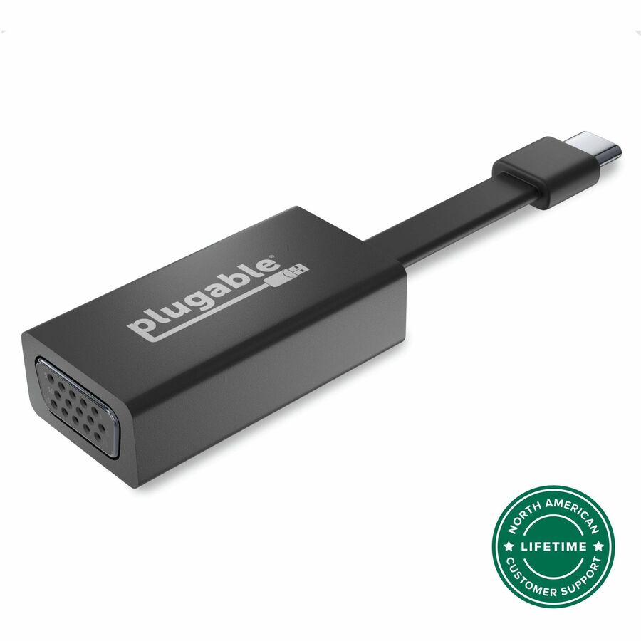 Plugable USB C to VGA Adapter, Thunderbolt 3 to VGA Adapter Compatible with Macbook Pro, Windows, Chromebooks, 2018 iPad Pro, Dell XPS, and more