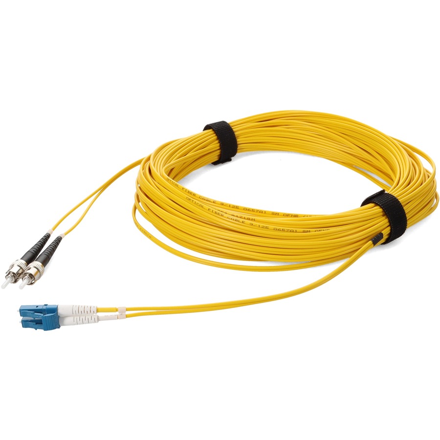 AddOn 34m ST to LC Yellow OS2 Duplex OFNR (Riser-Rated) SMF Fiber Patch Cable