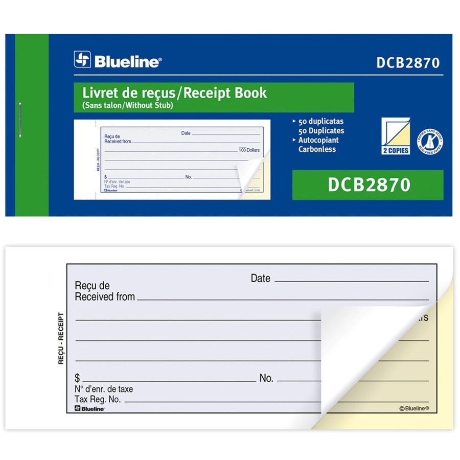 Blueline Receipt Book Canadian Office Supplies