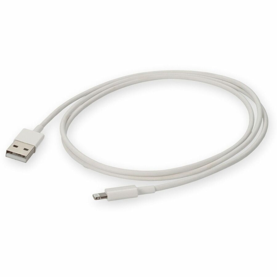 AddOn 1m USB A 2.0 Male to Lightning Male White Slim Cable