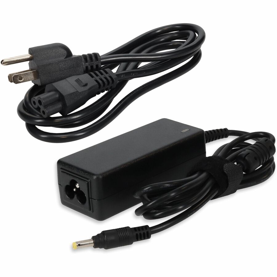 AddOn 6ft HP 496813-001 Compatible 30W 19V at 1.58A Black 4.0 mm x 1.7 mm Laptop Power Adapter and Cable