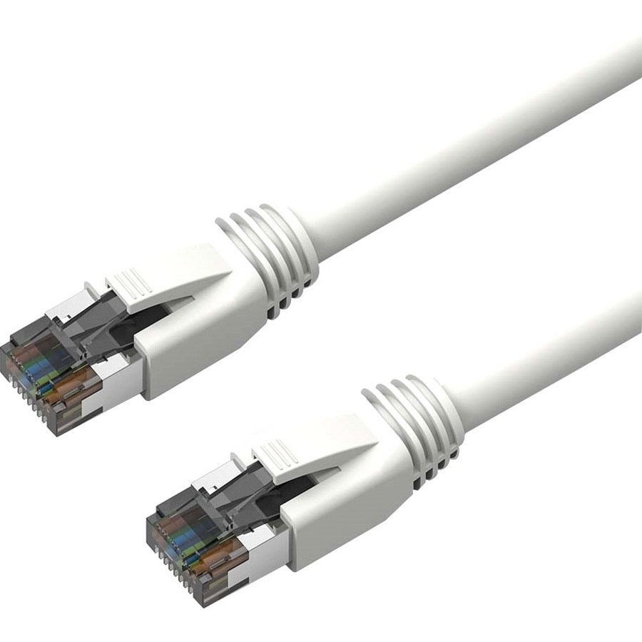 Axiom 5FT CAT8 2000mhz S/FTP Shielded Patch Cable Snagless Boot (White)