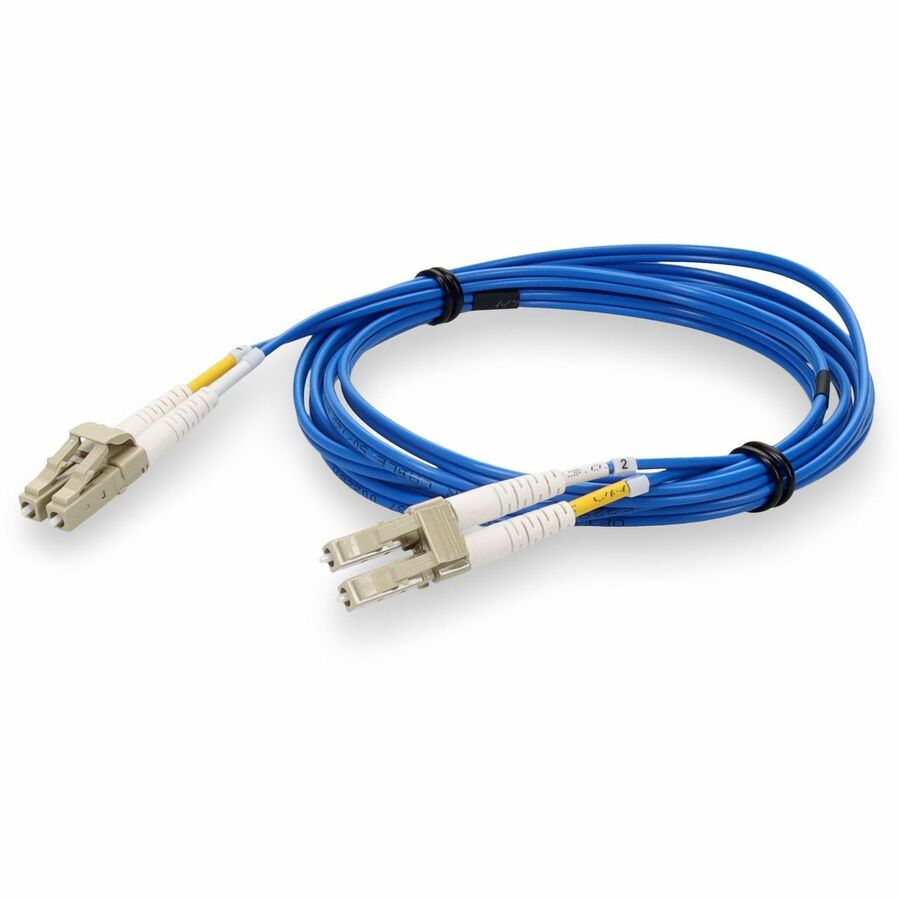 AddOn 2m LC to LC Blue OM4 Duplex OFNR (Riser-Rated) MMF (Multi Mode) Fiber Patch Cable, 50/125