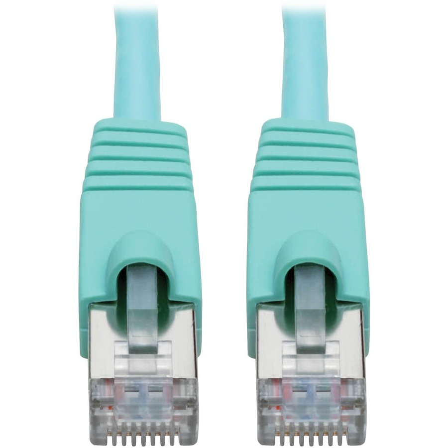 Eaton Tripp Lite Series Cat6a 10G Snagless Shielded STP Ethernet Cable (RJ45 M/M), PoE, Aqua, 8 ft. (2.43 m)
