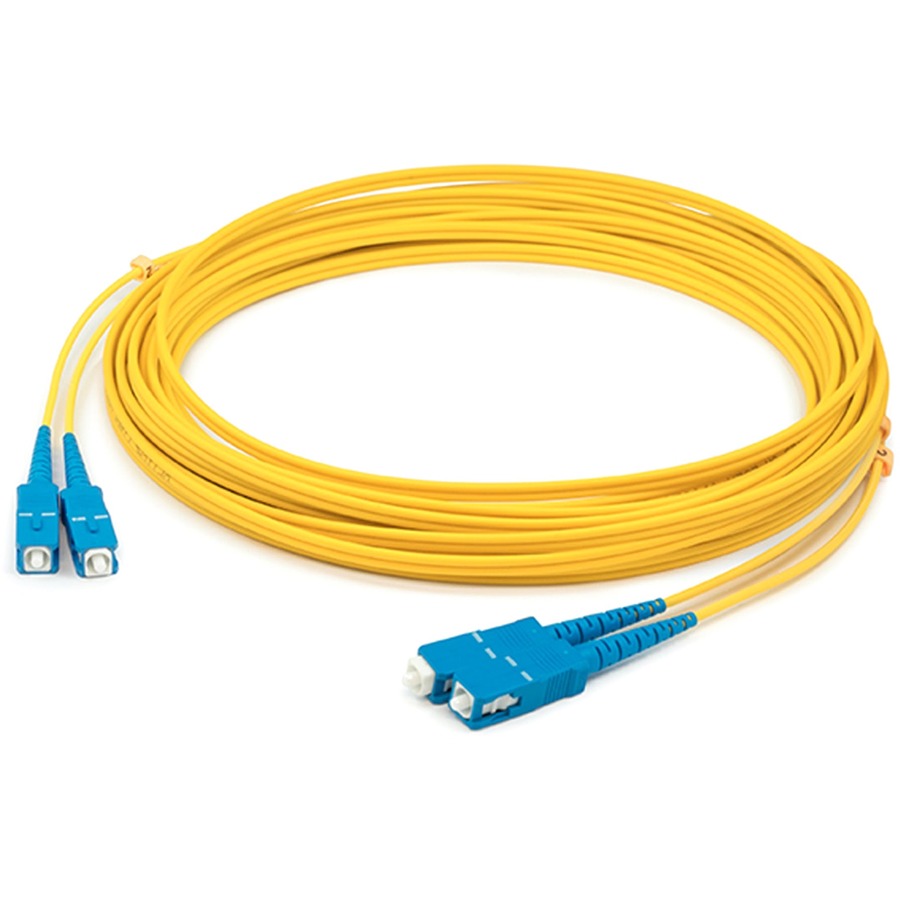 AddOn 79m SC to SC Yellow OS2 Duplex OFNP (Plenum-Rated) SMF Fiber Patch Cable