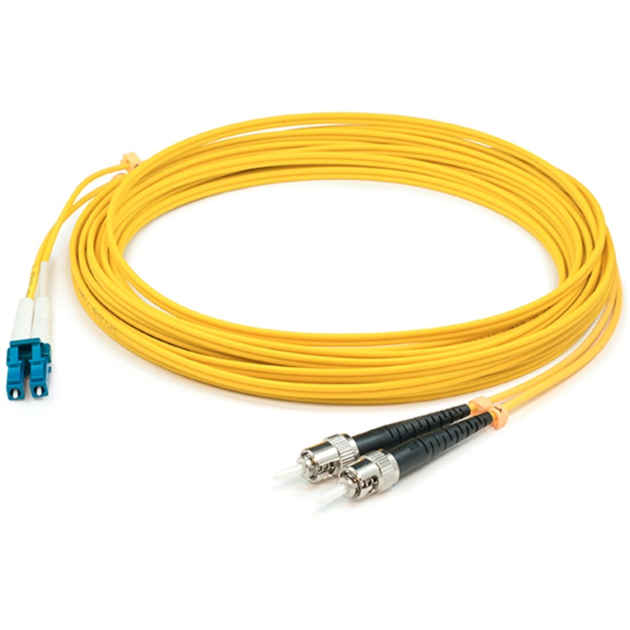 AddOn 16m ST to LC Yellow OS2 Duplex OFNP (Plenum-Rated) SMF Fiber Patch Cable